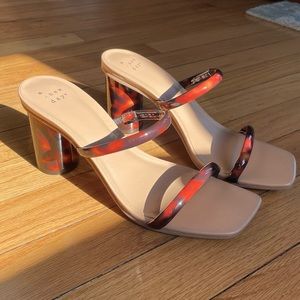 NWOT A New Day Tortoise Strappy Heels